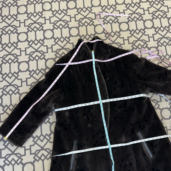 Evan Picone Neiman Marcus Vintage Black Faux Fur Leopard Coat Sz 8 - Picture 10 of 11
